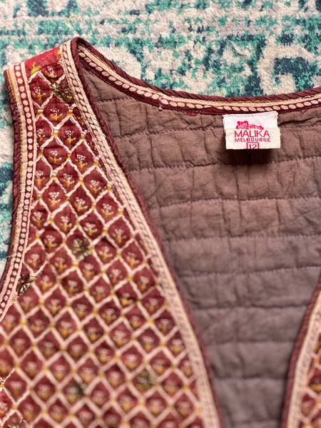 Vintage  1970's Indian Cotton Waistcoat Rare
