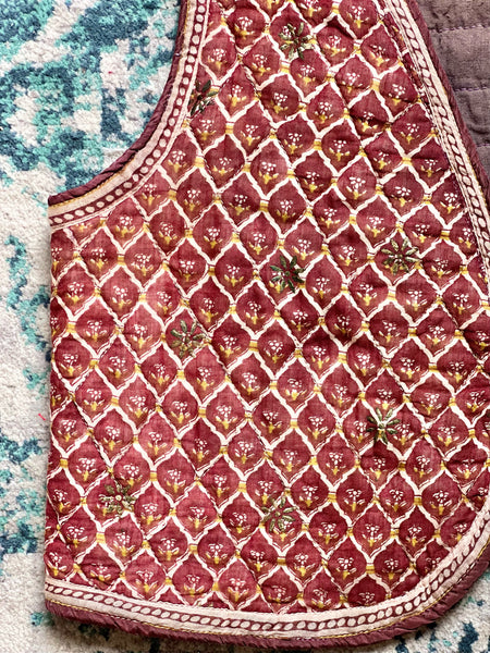 Vintage  1970's Indian Cotton Waistcoat Rare