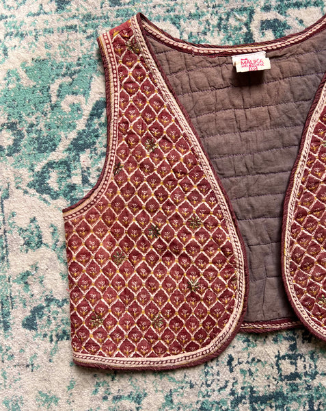 Vintage  1970's Indian Cotton Waistcoat Rare