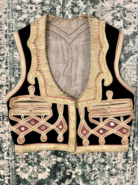 Original Antique Afghan Ottoman Velvet Waistcoat 1960's