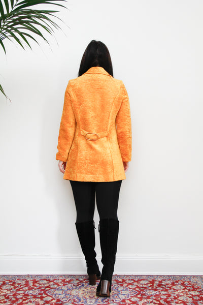 Vintage 1970's Velvet Towelling Gold Mustard Jacket