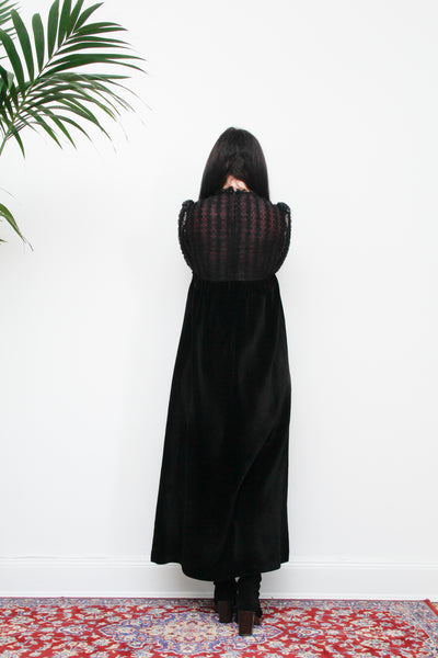 Vintage Angela Gore Velvet Lace Maxi Dress