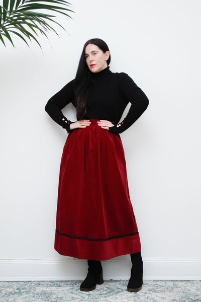 Vintage Gor-Ray Velvet Pleated Skirt