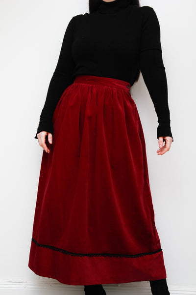 Vintage Gor-Ray Velvet Pleated Skirt