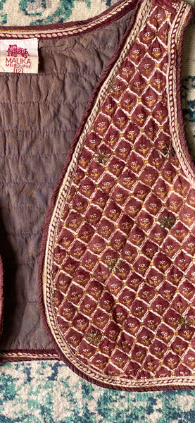 Vintage  1970's Indian Cotton Waistcoat Rare