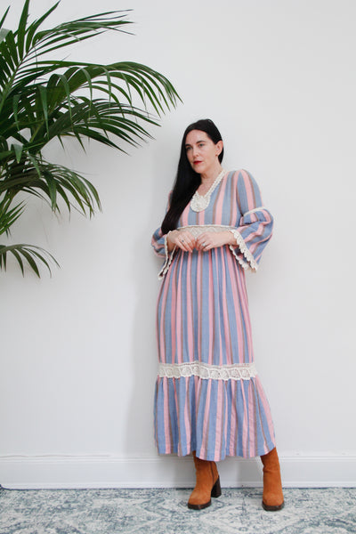 Vintage Cheesecloth Maxi Dress