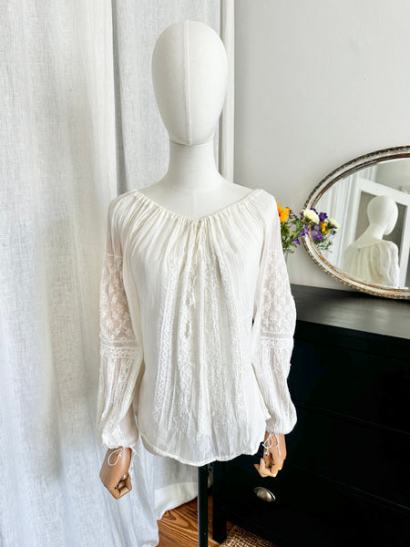 Rare Vintage Hungarian Embroidered Blouse
