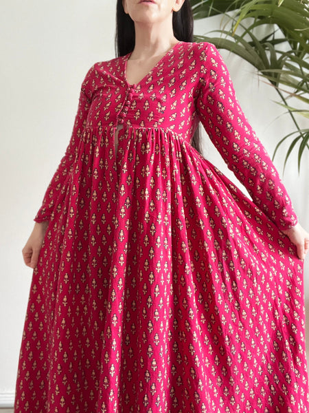 Vintage Indian Cotton Maxi Dress