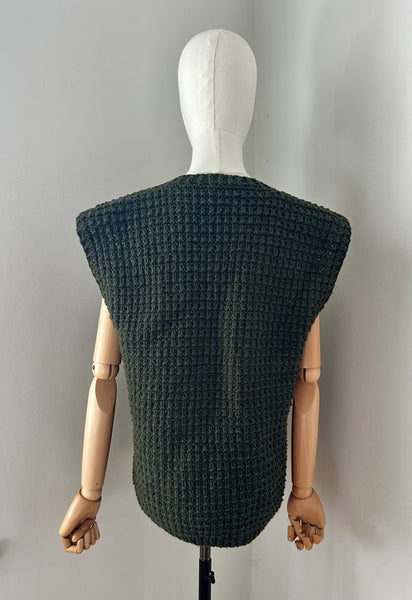 1970's Green Cable Knitted Tank Top