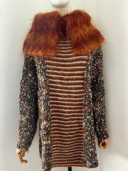 1970's Hand Knitted Mohair Oversized Collared Wool Jumper