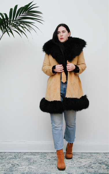 1970's Sheepskin Afghan Sheepskin Coat