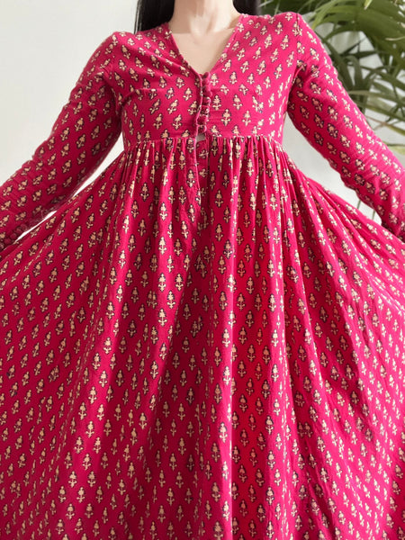 Vintage Indian Cotton Maxi Dress