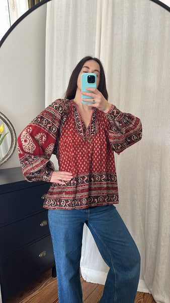 1970's Rare Indian Cotton Gauze Tunic Top