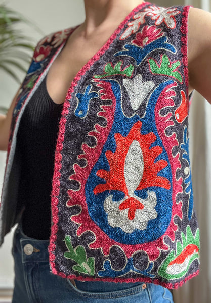 1970's Folklore Embroidered Waistcoat Rare