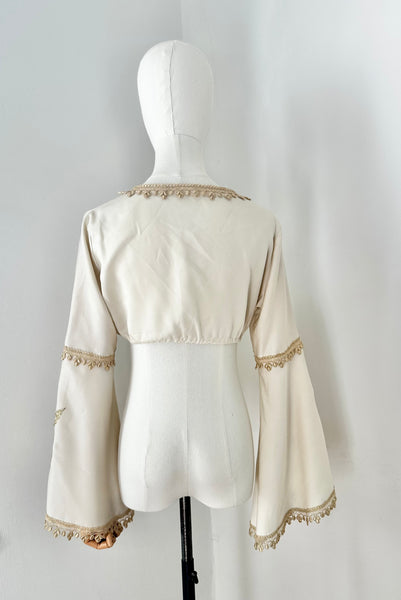 1970's Kaftan  Angel Wide Sleeve Crop Top
