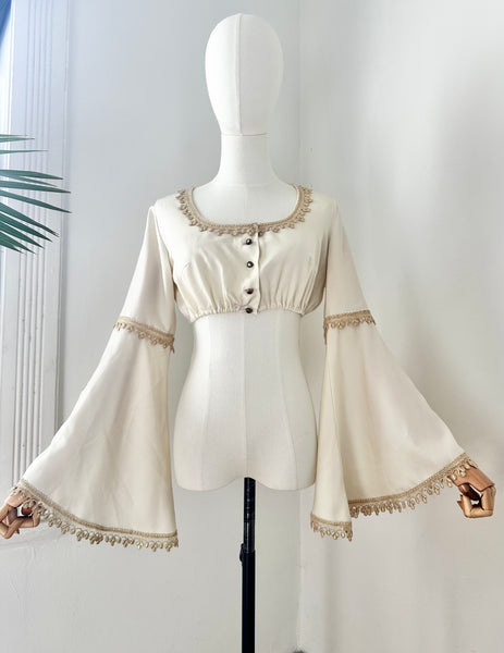 1970's Kaftan  Angel Wide Sleeve Crop Top
