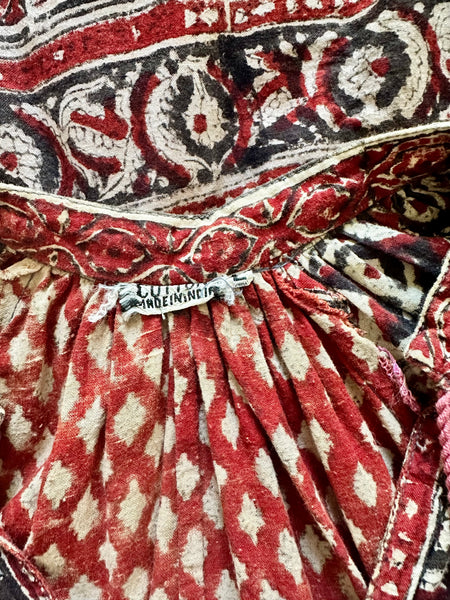1970's Rare Indian Cotton Gauze Tunic Top