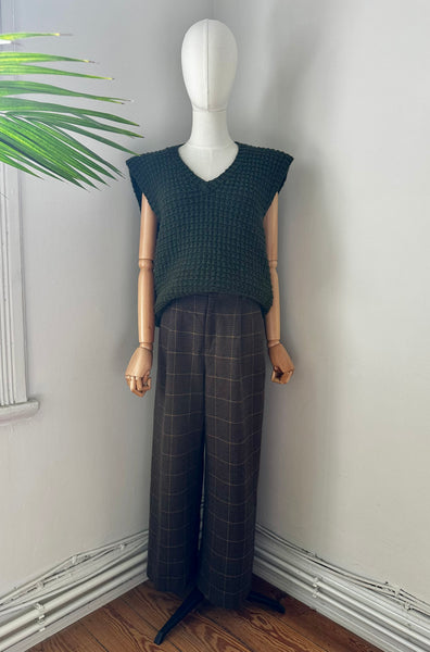 1970's Green Cable Knitted Tank Top