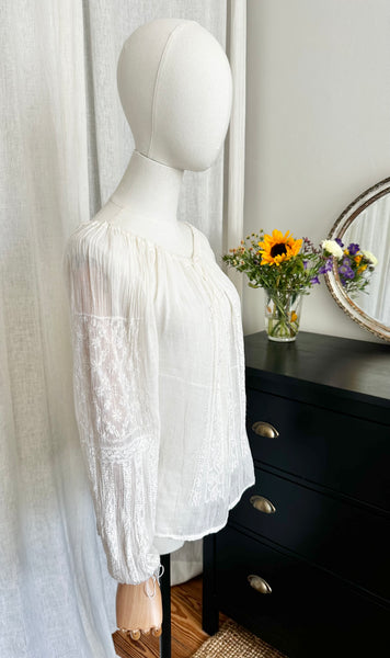 Rare Vintage Hungarian Embroidered Blouse