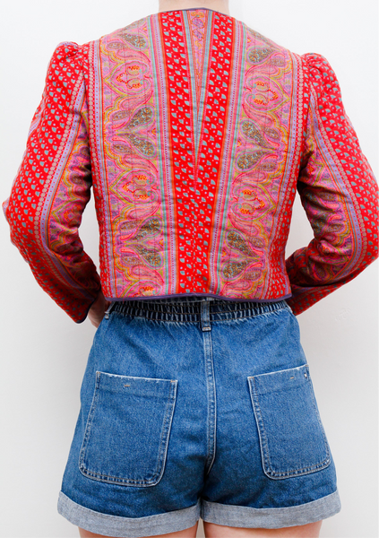 1970's Quilted Indian Cotton Folklore Jacket