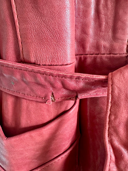 1970s Penny Lane Red Jacket with Sheepskin Collar