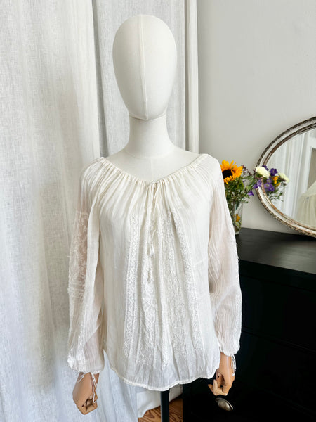 Rare Vintage Hungarian Embroidered Blouse