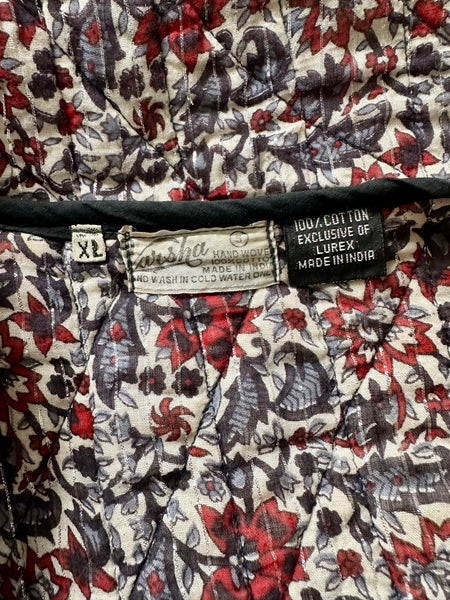 Rare Vintage Indian Cotton Gauze Waistcoat | Quilted Floral Bohemian Vest