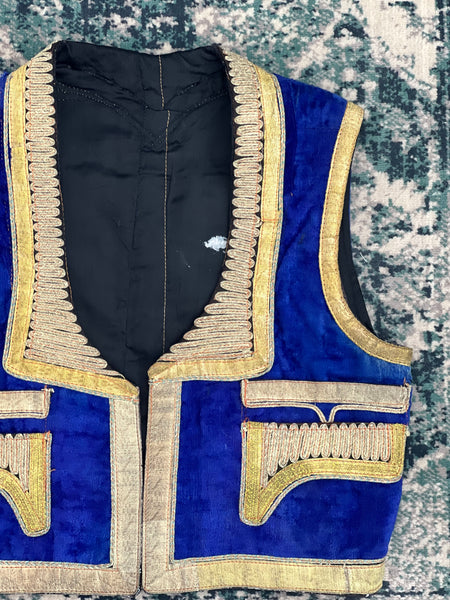 Original Antique Afghan Ottoman Velvet Waistcoat 1960's