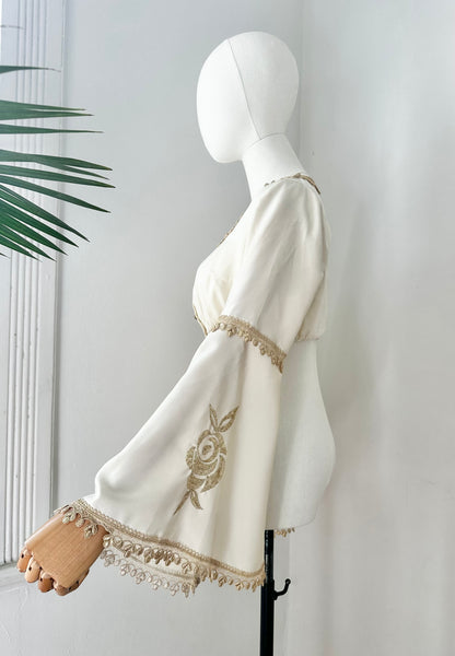 1970's Kaftan  Angel Wide Sleeve Crop Top