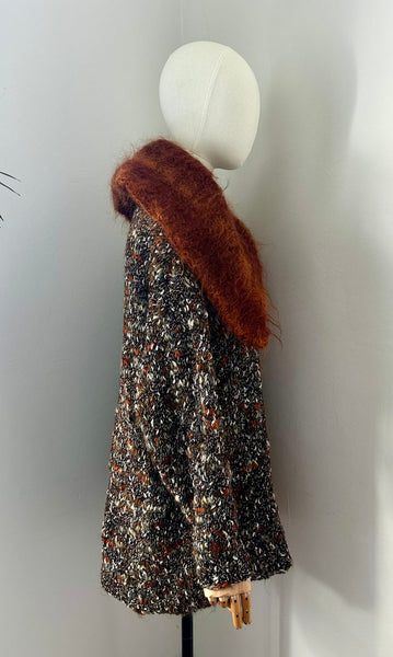 1970's Hand Knitted Mohair Oversized Collared Wool Jumper