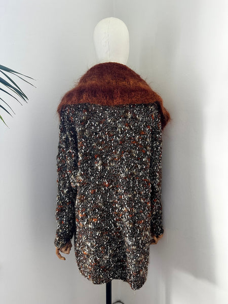 1970's Hand Knitted Mohair Oversized Collared Wool Jumper