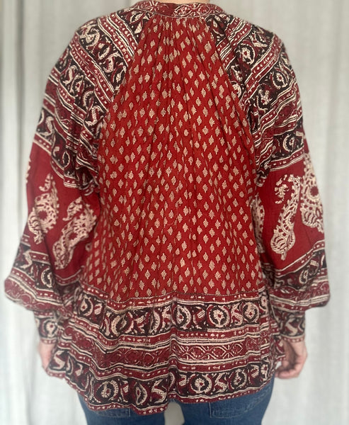 1970's Rare Indian Cotton Gauze Tunic Top