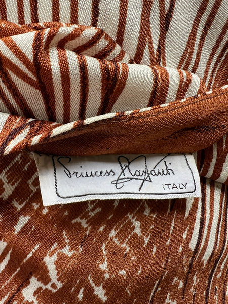 Rare 1970s Princess Raspanti Italian Batwing Kaftan Maxi Dress