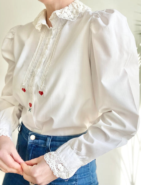 Vintage White ❤️ Cotton Blouse