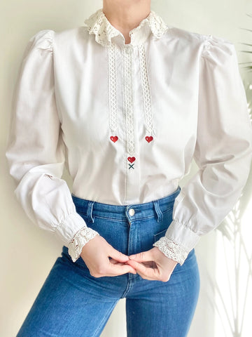 Vintage White ❤️ Cotton Blouse