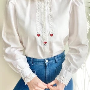 Vintage White ❤️ Cotton Blouse