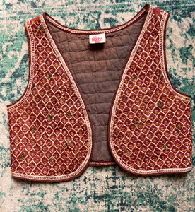 Vintage  1970's Indian Cotton Waistcoat Rare