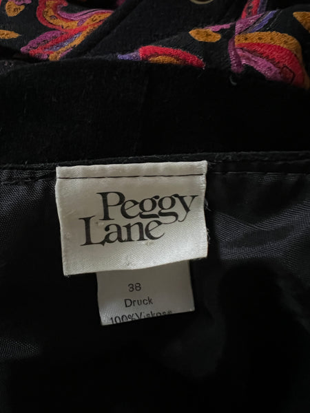 1970's Rare Peggy Lane Velvet Bishop Sleeve Velvet Maxi Dress