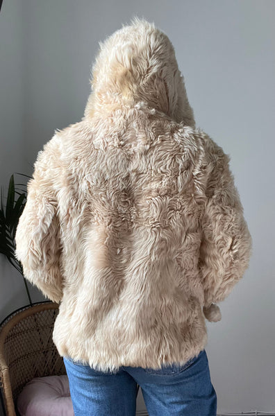 1970's Cream Lamb Shearling Fluffy Sheepskin Coat