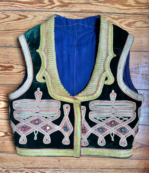 Original Antique Afghan Ottoman Velvet Waistcoat 1960's