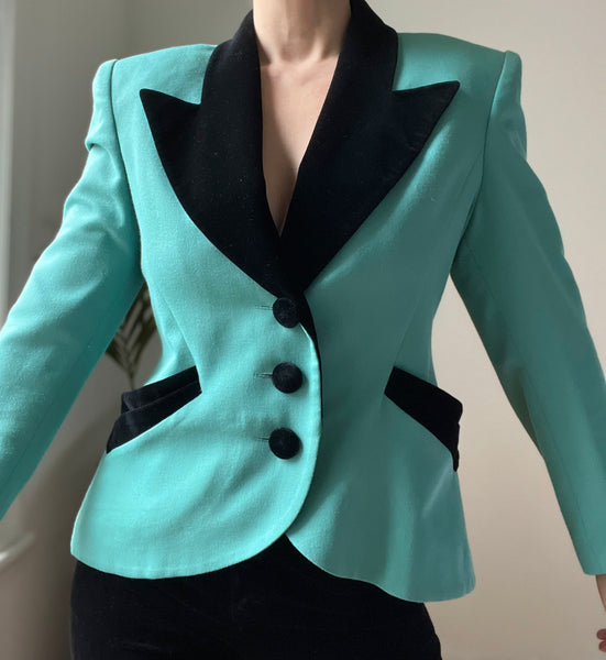 1980's Vintage Velvet Blazer Suit Jacket