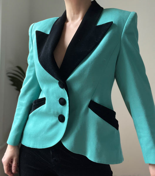 1980's Vintage Velvet Blazer Suit Jacket