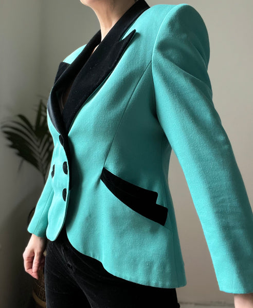 1980's Vintage Velvet Blazer Suit Jacket