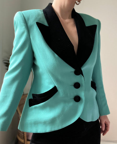 1980's Vintage Velvet Blazer Suit Jacket