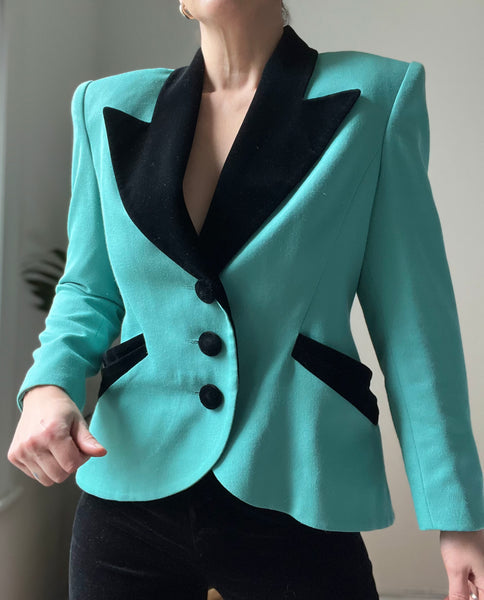 1980's Vintage Velvet Blazer Suit Jacket