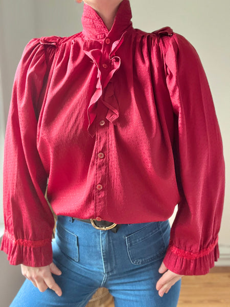 1980's Vintage Frilly Blouse