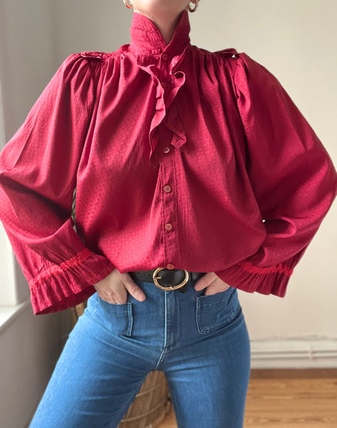 1980's Vintage Frilly Blouse