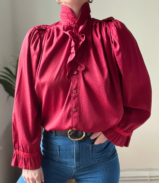 1980's Vintage Frilly Blouse