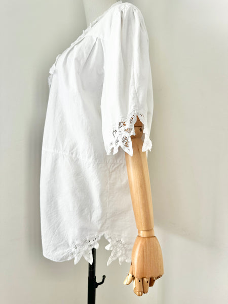 80's Cotton Blouse Open Shirt