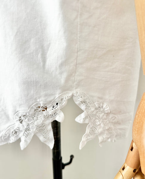 80's Cotton Blouse Open Shirt